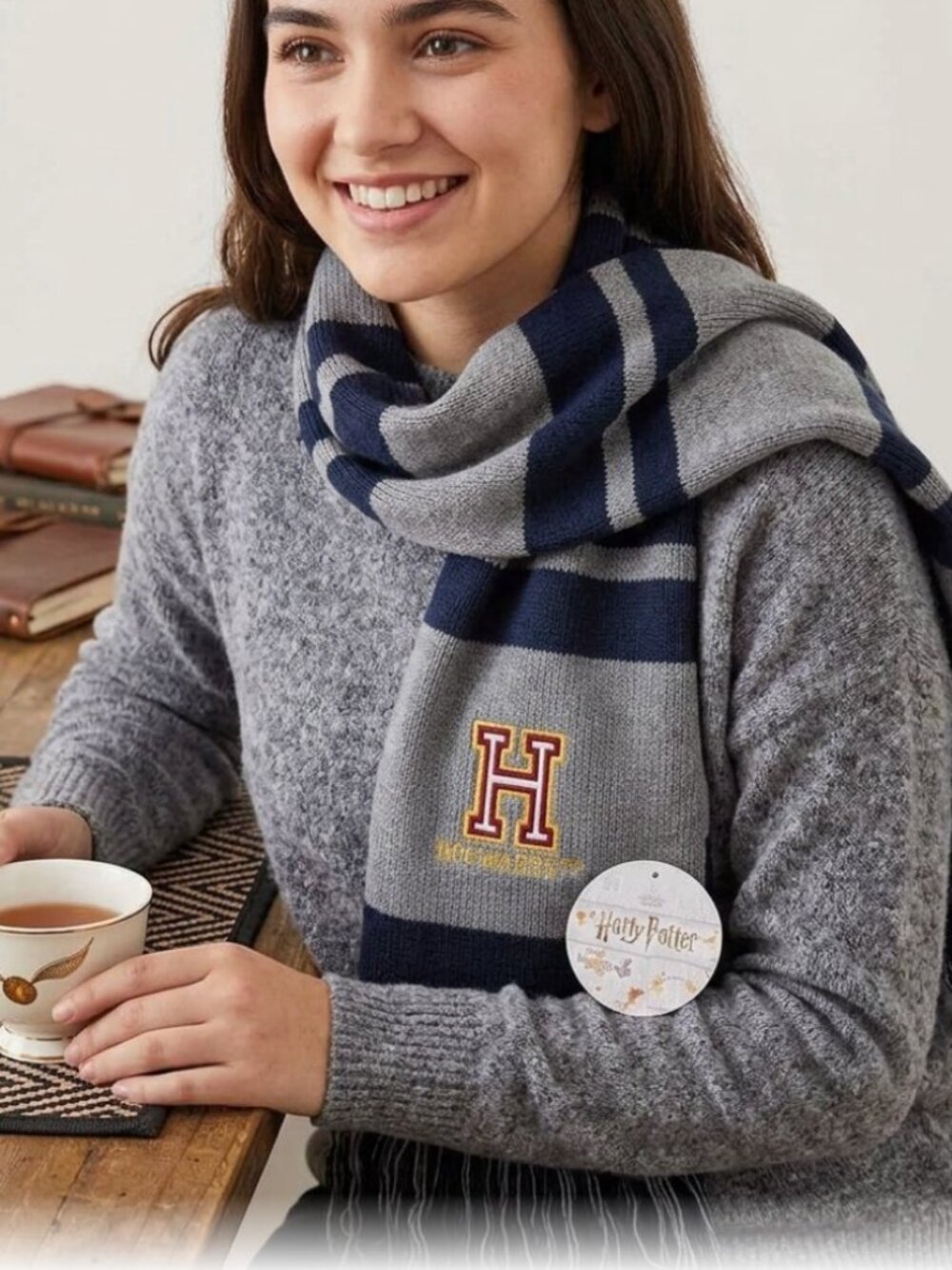 Harry Potter Wizarding World Hogwarts Striped Knit Scarf New
